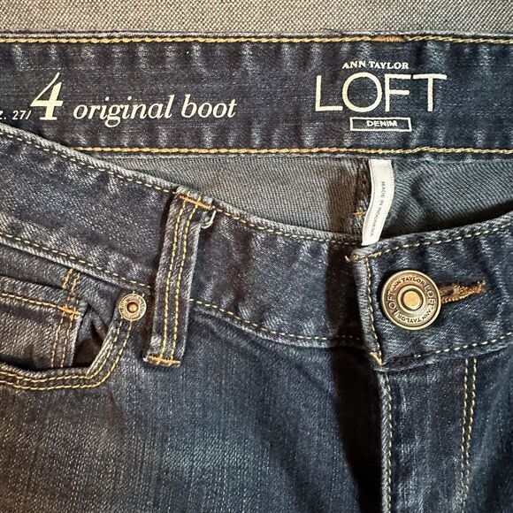 Ann Taylor Loft Jeans Womens 4 Blue Low-Rise Professionally Hemmed 30x30” - Picture 3 of 4